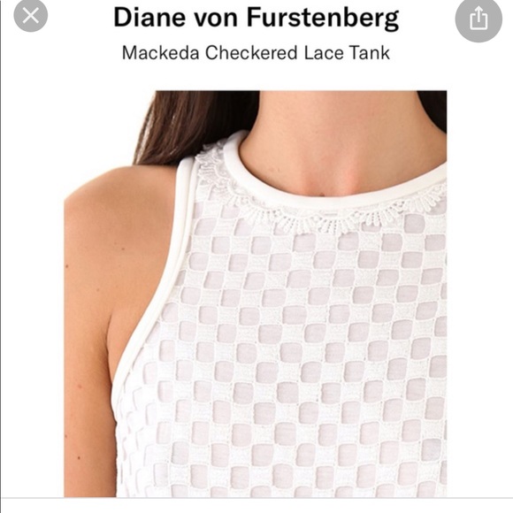 Diane Von Furstenberg mackeda checkered lace top - Picture 3 of 14